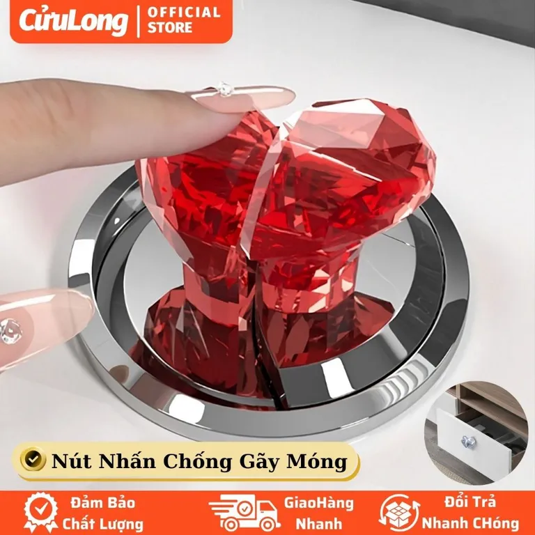 Nút ấn bồn cầu trái tim nhấn nút xả nước không làm tổn thương móng tay làm núm cửa tủ