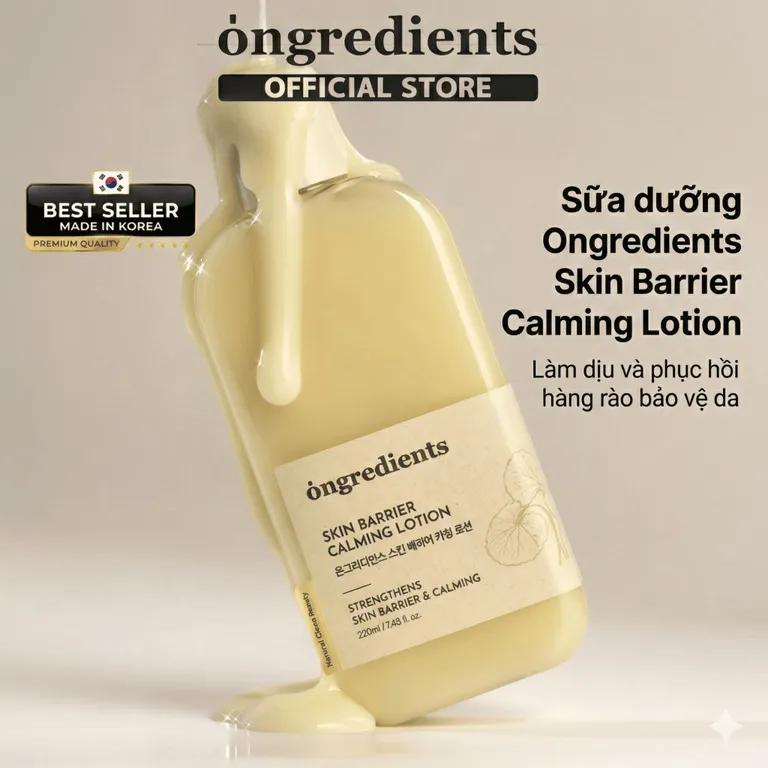 Kem dưỡng da Ongredients Skin Barrier Calming Lotion | Sữa dưỡng ẩm & làm dịu da Double Protect cho da nhạy cảm – Vegan Cica Formula (4ml / 80ml / 220ml)