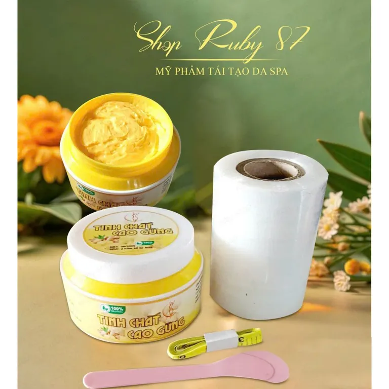 Combo cao gừng 4 món ( thước đo + muỗng+ cuộn quấn ủ 10cm & muỗng lấy kem)