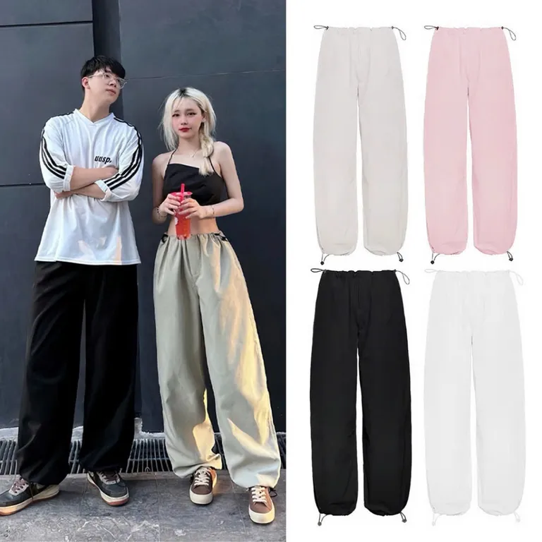 Quần Dài Dù Dây Rút Jogger PARACHUTE RANO Ống Rộng Thể Thao Nam Nữ Unisex
