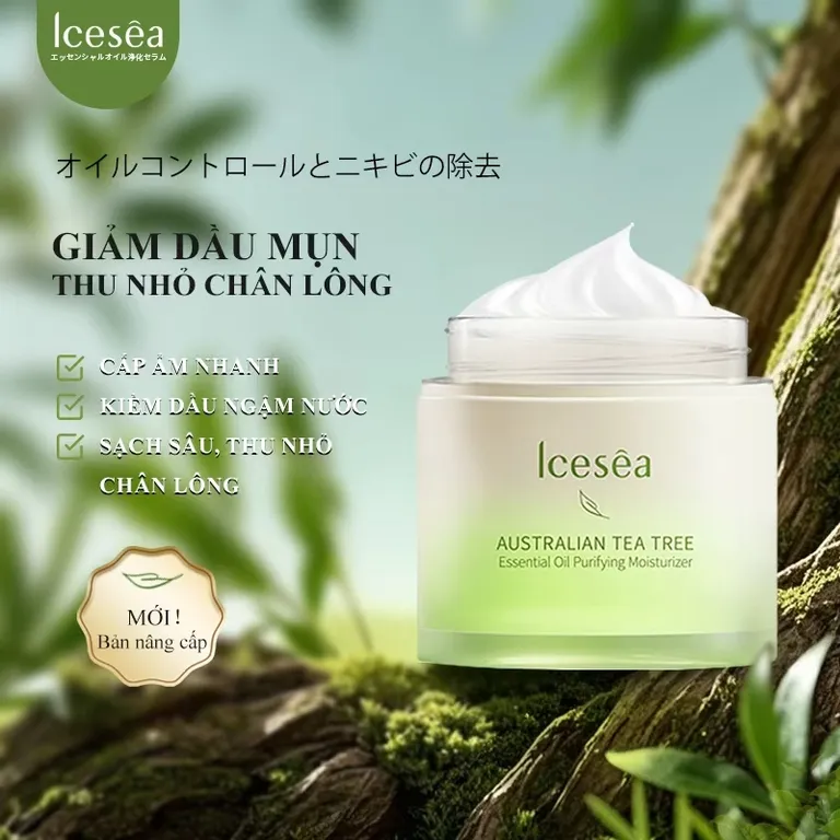 Kem Dưỡng Giảm Mụn Tràm Trà Icesea 50g – Làm Dịu, Kiềm Dầu, Dưỡng Ẩm & Phục Hồi Da Mụn Nhạy Cảm
