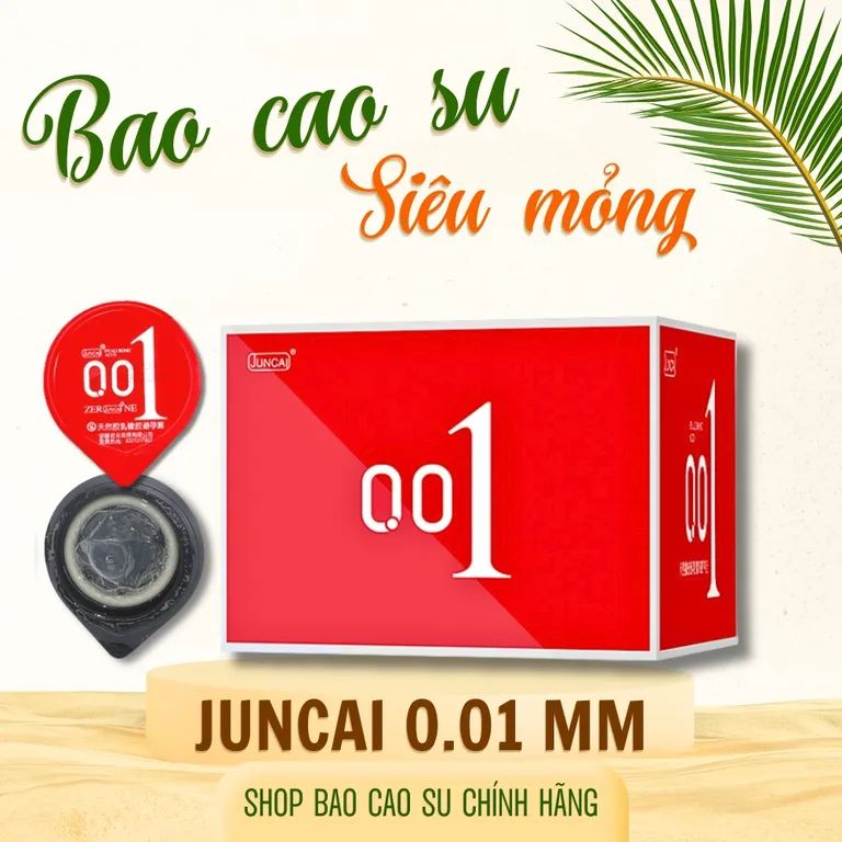[Combo] Bao cao su nam Juncai siêu mỏng tăng khoái cảm, nhiều gel bôi trơn, bcs kéo dài thời gian