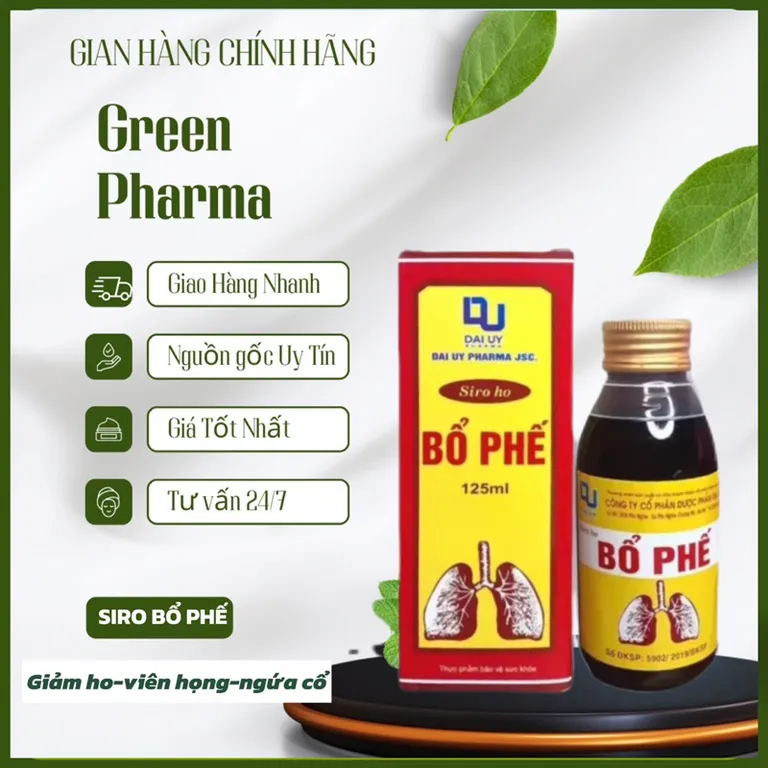 Combo 10 lọ Siro Bổ phế Đại Uy, siro ho thảo dược giúp bổ phế trừ ho long đờm, lọ 125ml