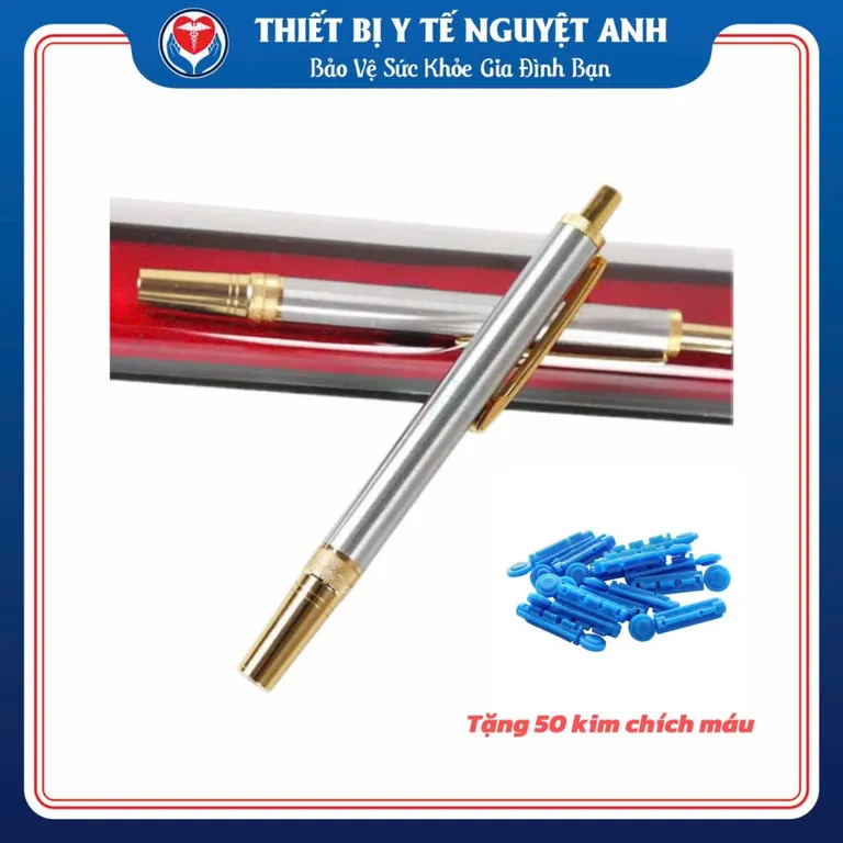 Bút lấy máu bấm liên tục tặng 50 kim trích máu-  TBYT Nguyệt Anh