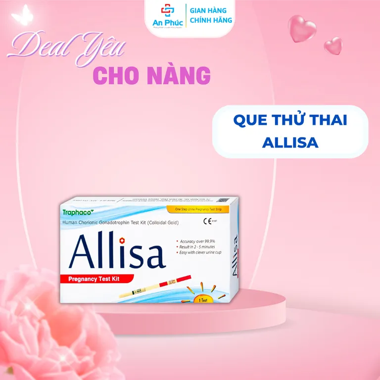 [QUÀ TẶNG KHÔNG BÁN] Que Thử Thai Allisa - Test Thử Thai Dễ Dàng, Chính Xác, Đơn Giản, Phát Hiện Nhanh (Hộp 1 Que Thử)