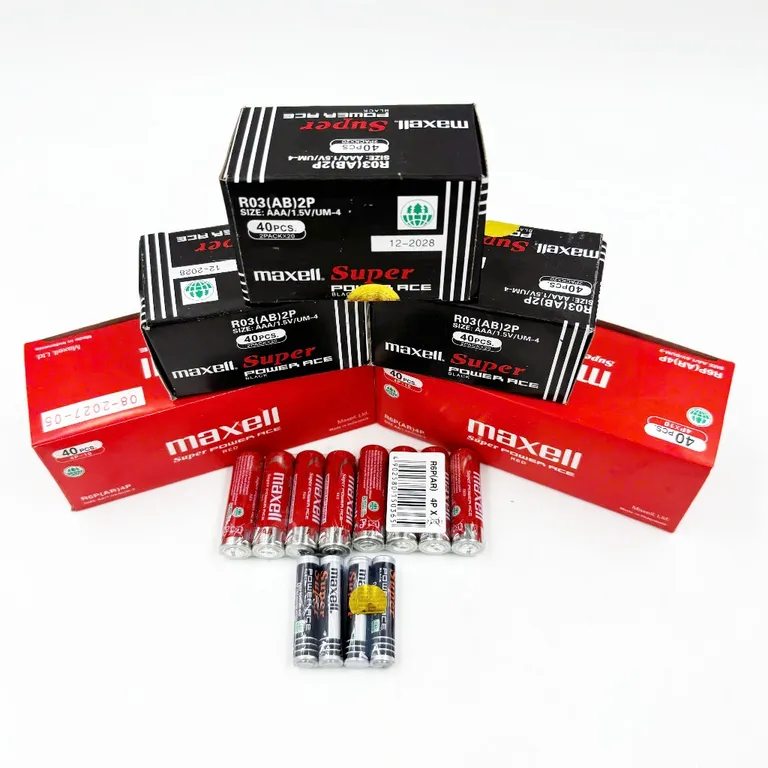 Hộp 40 Viên Pin CARBON Tiểu Maxell AAA R03(AB), Maxell AA R6P(AR) Chính Hãng (Pin Tiểu Nhỏ)