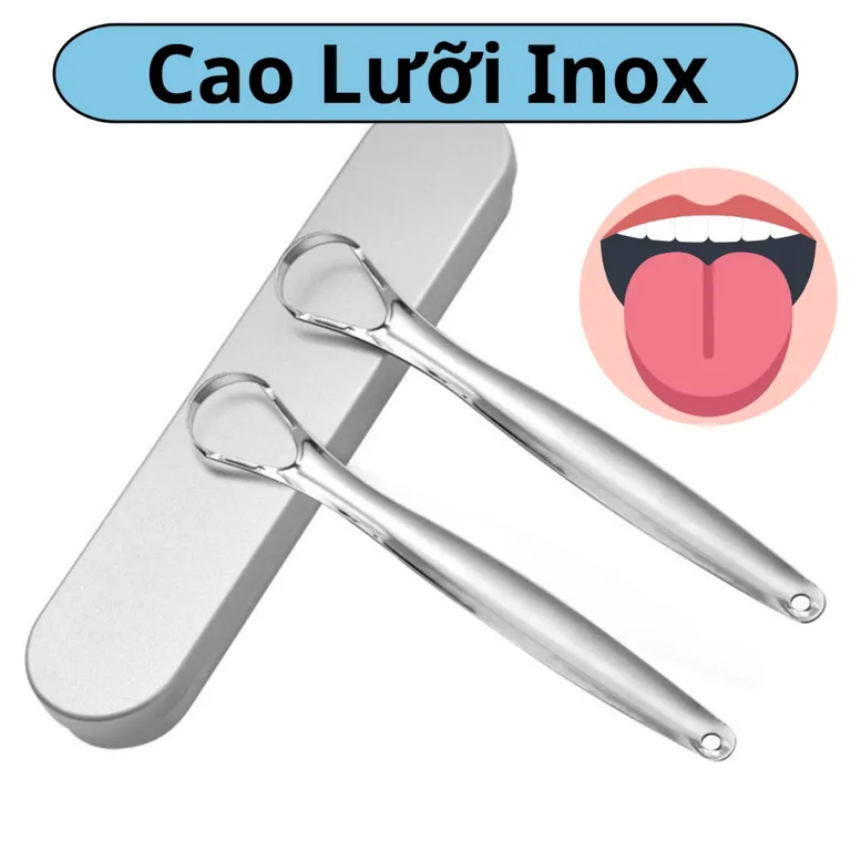 Dụng Cụ Vệ Sinh Răng Miệng Cạo Lưỡi Inox, Cạo Lưỡi Inox Không Rỉ Cạo Sạch 99% Vi Khuẩn, Loại Sạch Mảng Bám Lưỡi