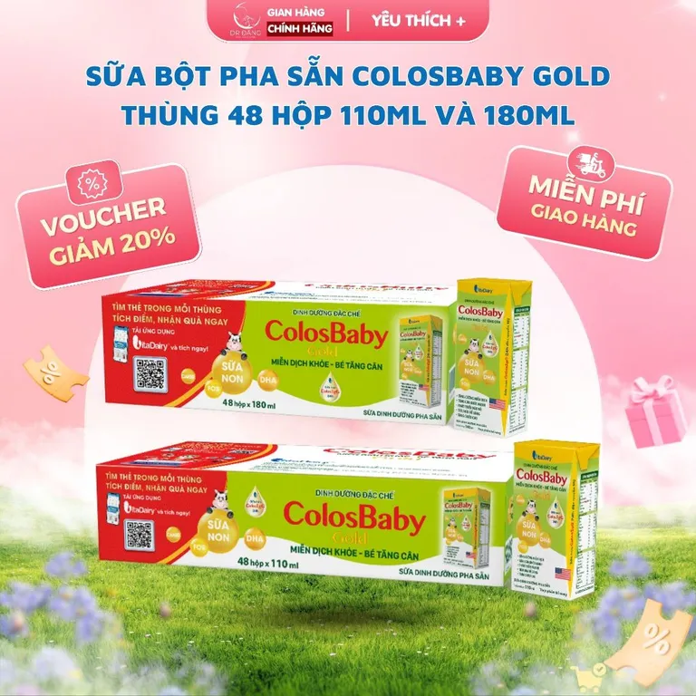[Bác sĩ Đăng] Sữa Tươi Pha Pha Sẵn ColosBaby Gold 110ml và 180ml