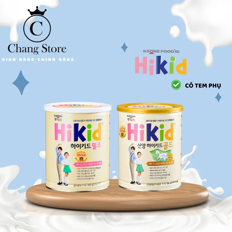 [Voucher Extra giảm thêm 10%]Sữa công thức Hikid hỗ trợ tăng chiều cao vị Vani, Dê, Hikid tách béo cho bé từ 1Y+