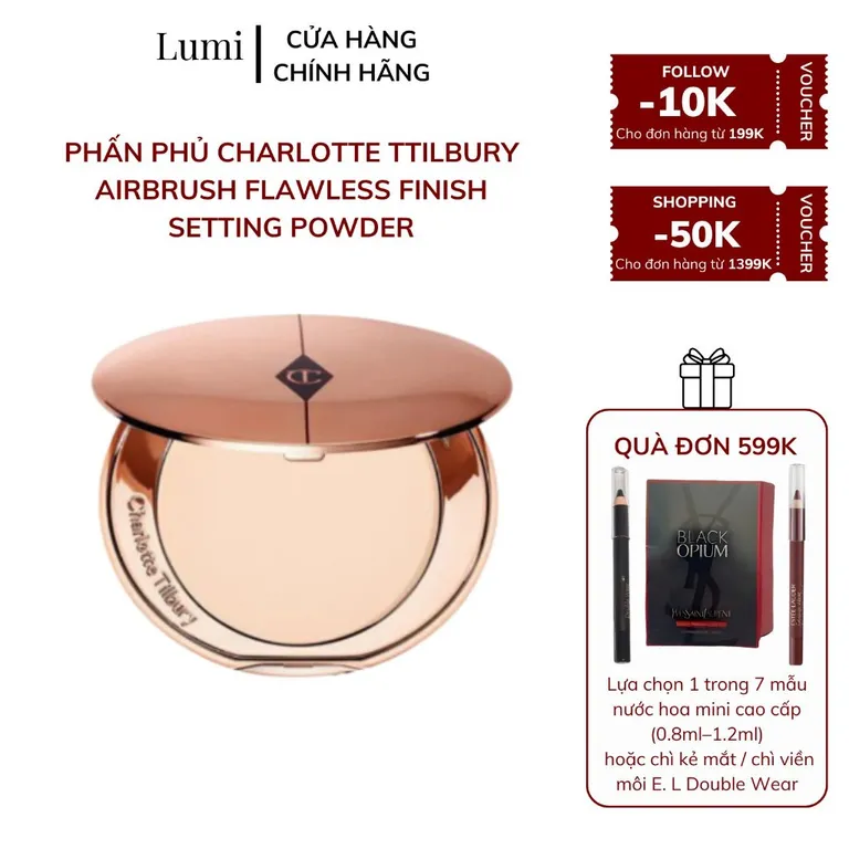 [AUTHENTIC] PHẤN PHỦ Charlotte Tilbury Airbrush Flawless Finish Setting Powder - DA MỊN NHƯ FILTER