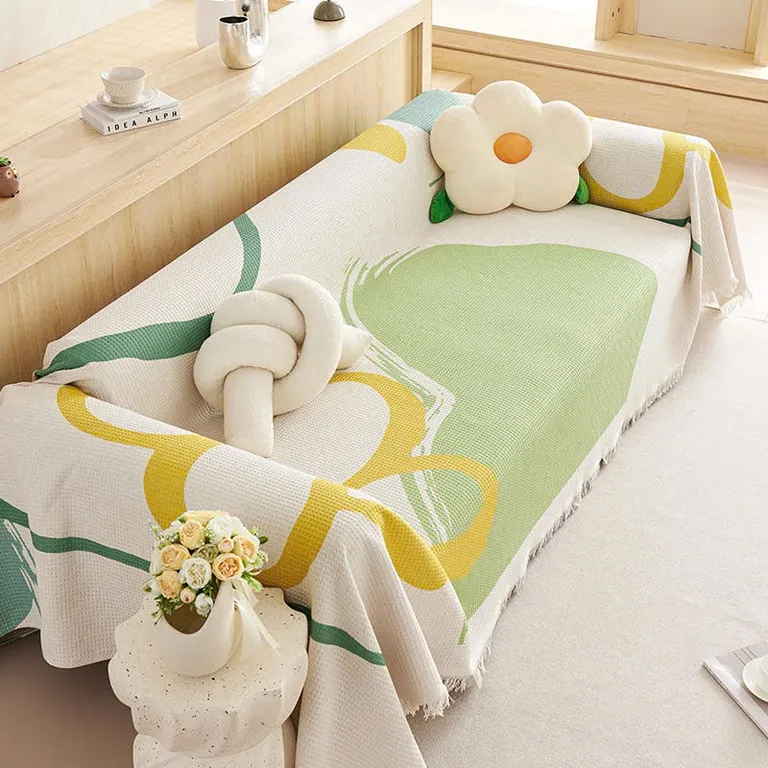 Khăn trải ghế sofa sợi cotton dệt may theo phong cách châu Âu dày dặn bền bỉ (Loại 1)