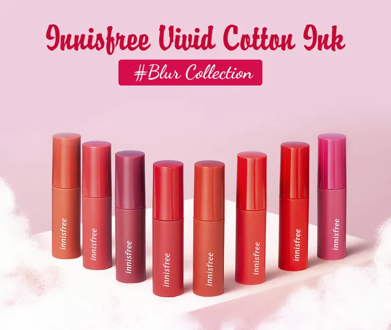 Bảng màu son Innisfree Vivid Cotton Ink đầy đủ