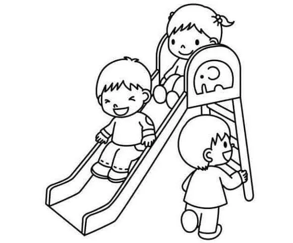 Tranh tô màu chủ đề Trường Mầm non: Giúp bé yêu trường, mến bạn