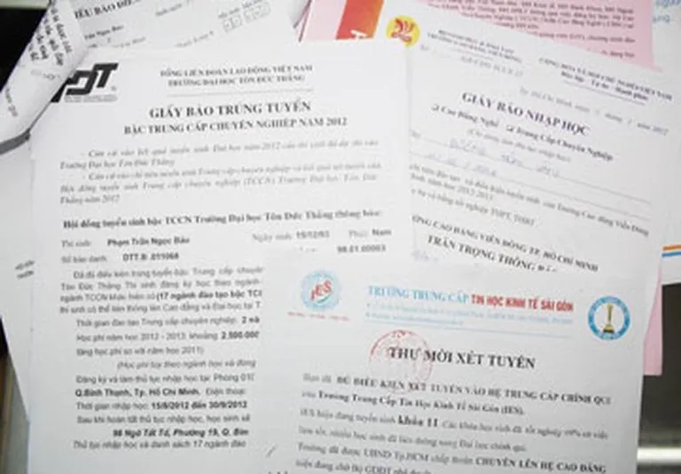 Một số trường cao đẳng, đại học sẽ không gửi giấy báo trúng tuyển về cho thí sinh