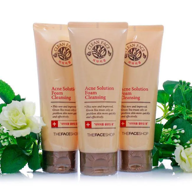 Sữa rửa mặt trị mụn cho da dầu The Face Shop Clean Face Acne Solution Foam Cleansing