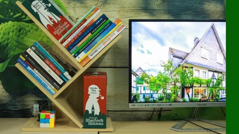kệ sách để bàn hình cây tự lắp ghép
