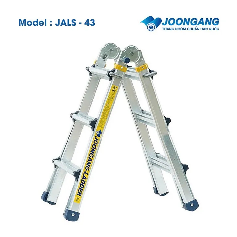 Thang rút chữ A nhôm hợp kim, khóa tự động, đế cao su