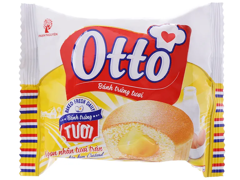 Bánh bông lan Otto nhân kem custard - vỏ mềm, nhân kem sánh mịn
