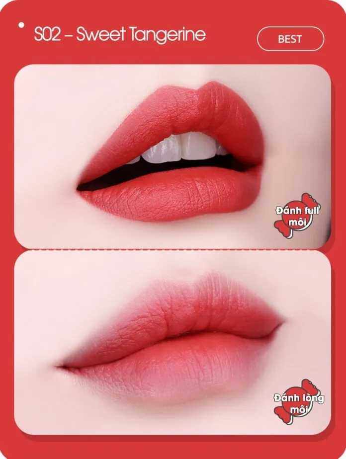 Màu S02 – Đỏ cam nổi bật