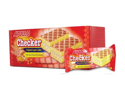 Bánh bông lan giòn Apollo Checker đỏ vị dâu