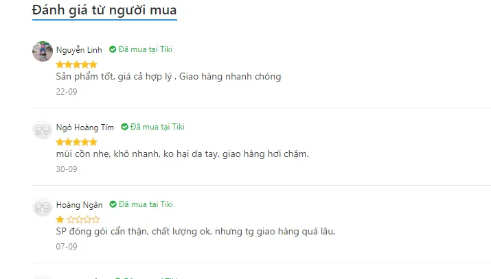 Phản hồi người dùng về Alfasept Med Gel